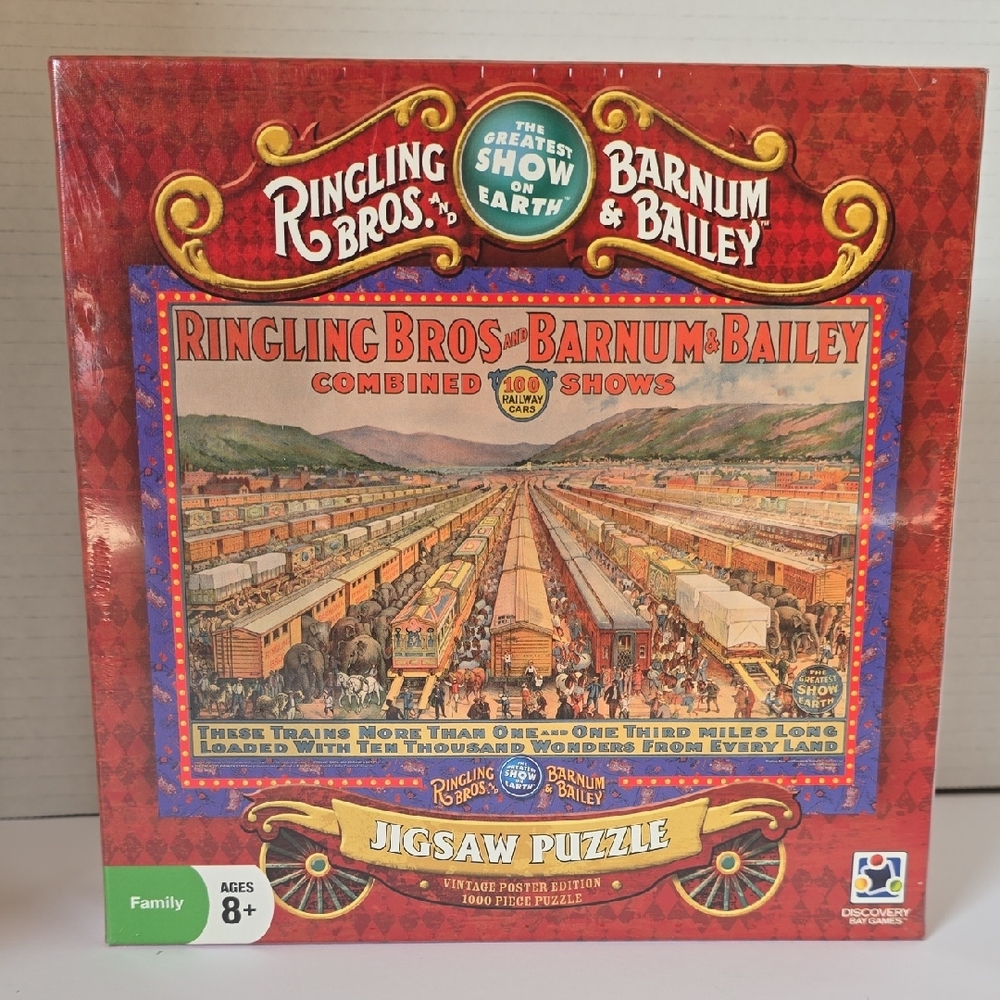 Brand New Barnum & Bailey Ringling Bros 1000 Piece Puzzle Vintage Poster Edition